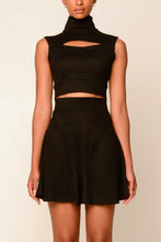 Load image into Gallery viewer, Cutout Turtleneck Sleeveless Top - Black